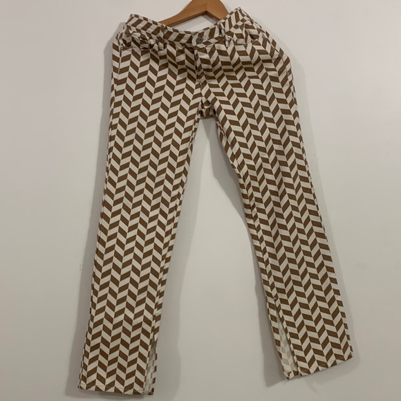 NWT PacSun Brown Chevron Low Rise Straight Leg Jeans size 24 - Picture 4 of 11